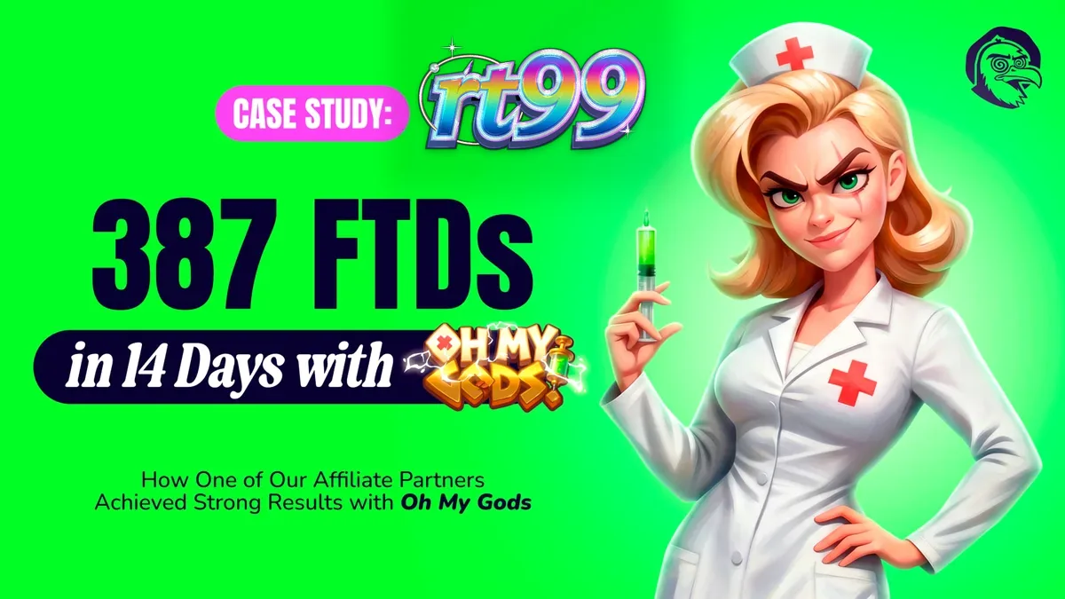 Visual kreatif yang menampilkan dua karakter utama Zeus dan Thor dalam slot Oh My Gods dari DELULU Gaming.